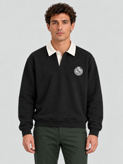 Classic Crest Polo Sweatshirt – Jet Black