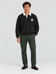 Classic Crest Polo Sweatshirt – Jet Black