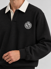 Classic Crest Polo Sweatshirt – Jet Black