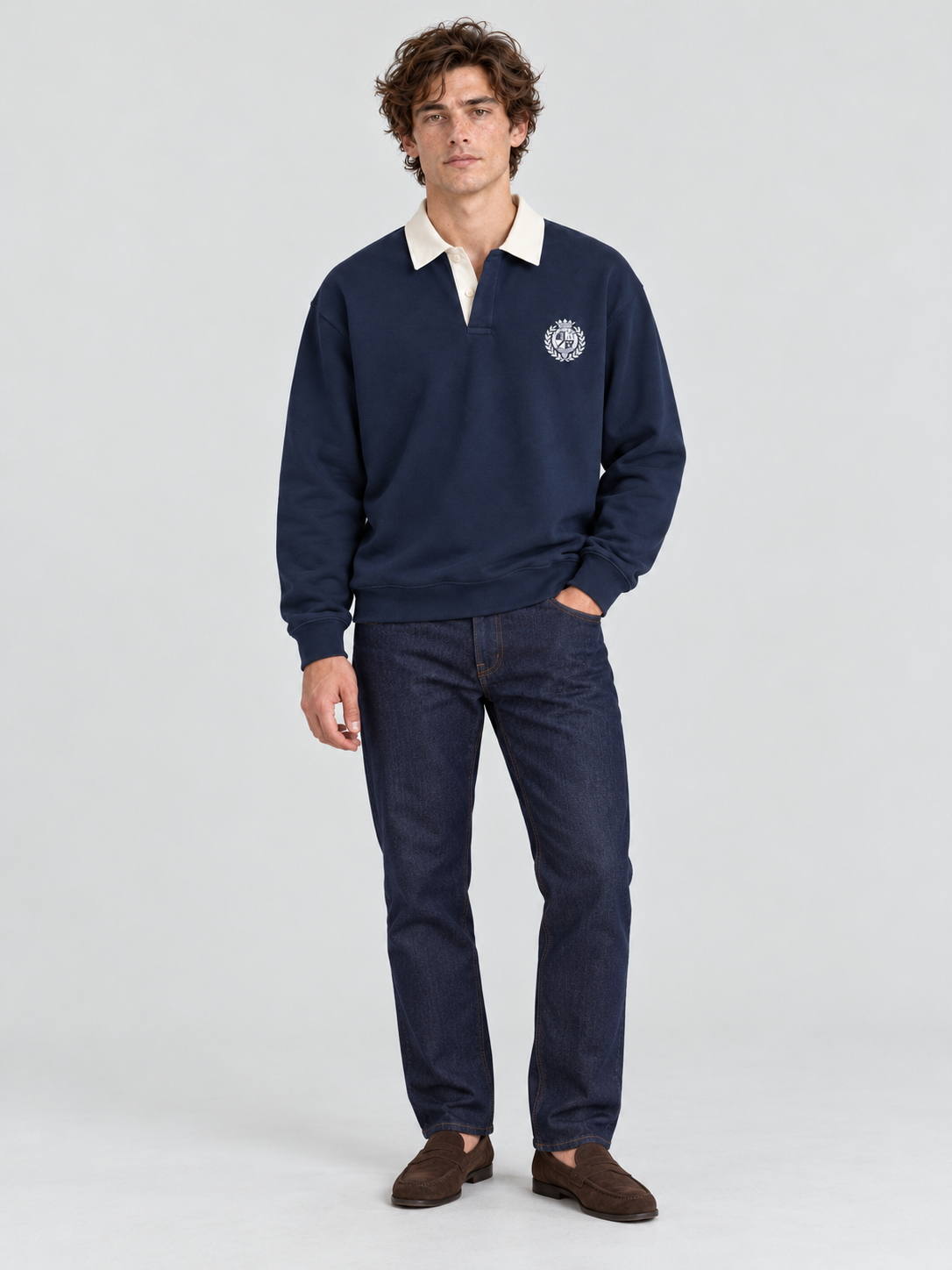 Classic Crest Polo Sweatshirt – Midnight Navy