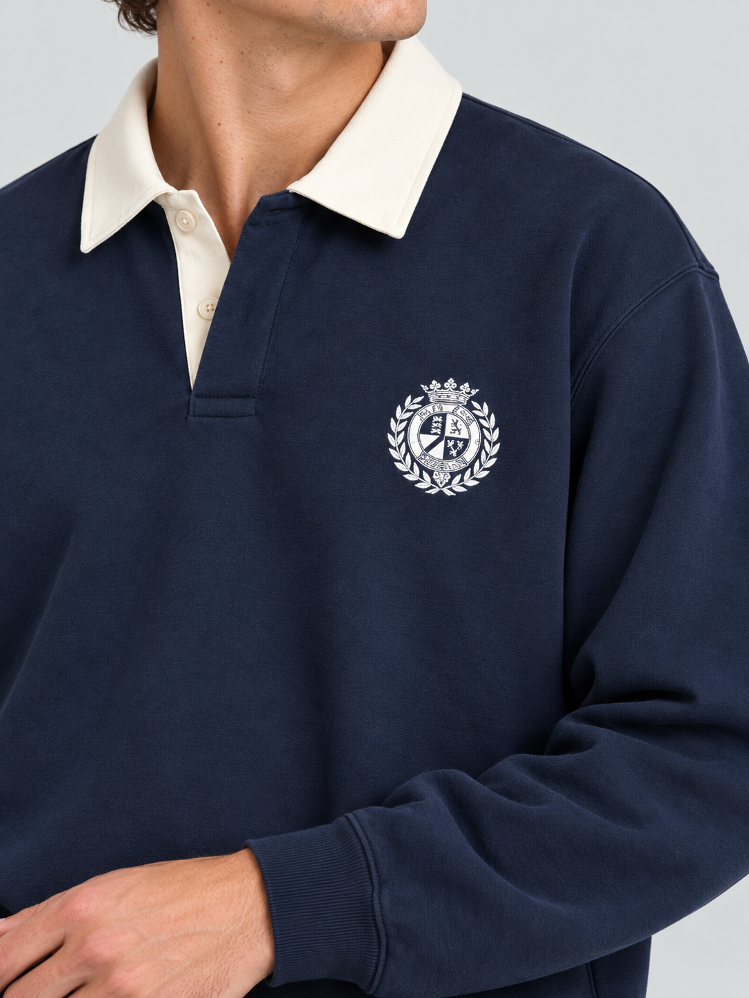 Classic Crest Polo Sweatshirt – Midnight Navy