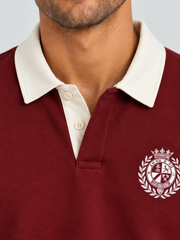 Classic Crest Polo Sweatshirt – Wine Burgundy