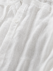 LINEN PANTS WHITE – close-up detail