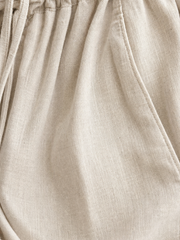 LINEN PANTS BEIGE – close-up detail