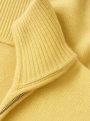 Meridian AirTouch Quarterzip Polo – Butter – close-up detail