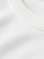 Classic Gridweave Box Fit Tee - Ivory – close-up detail