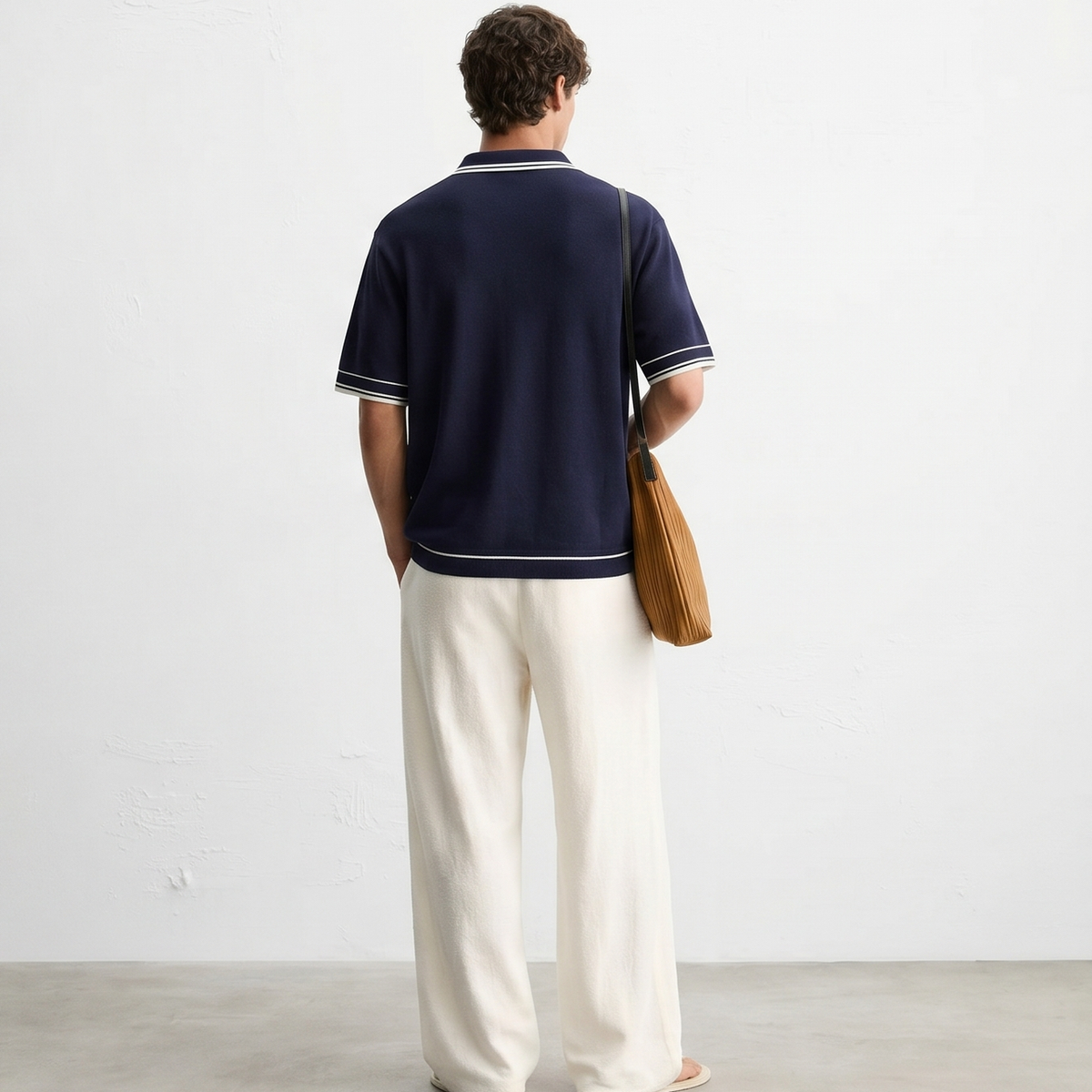 Monaco Knit Polo – Deep Navy