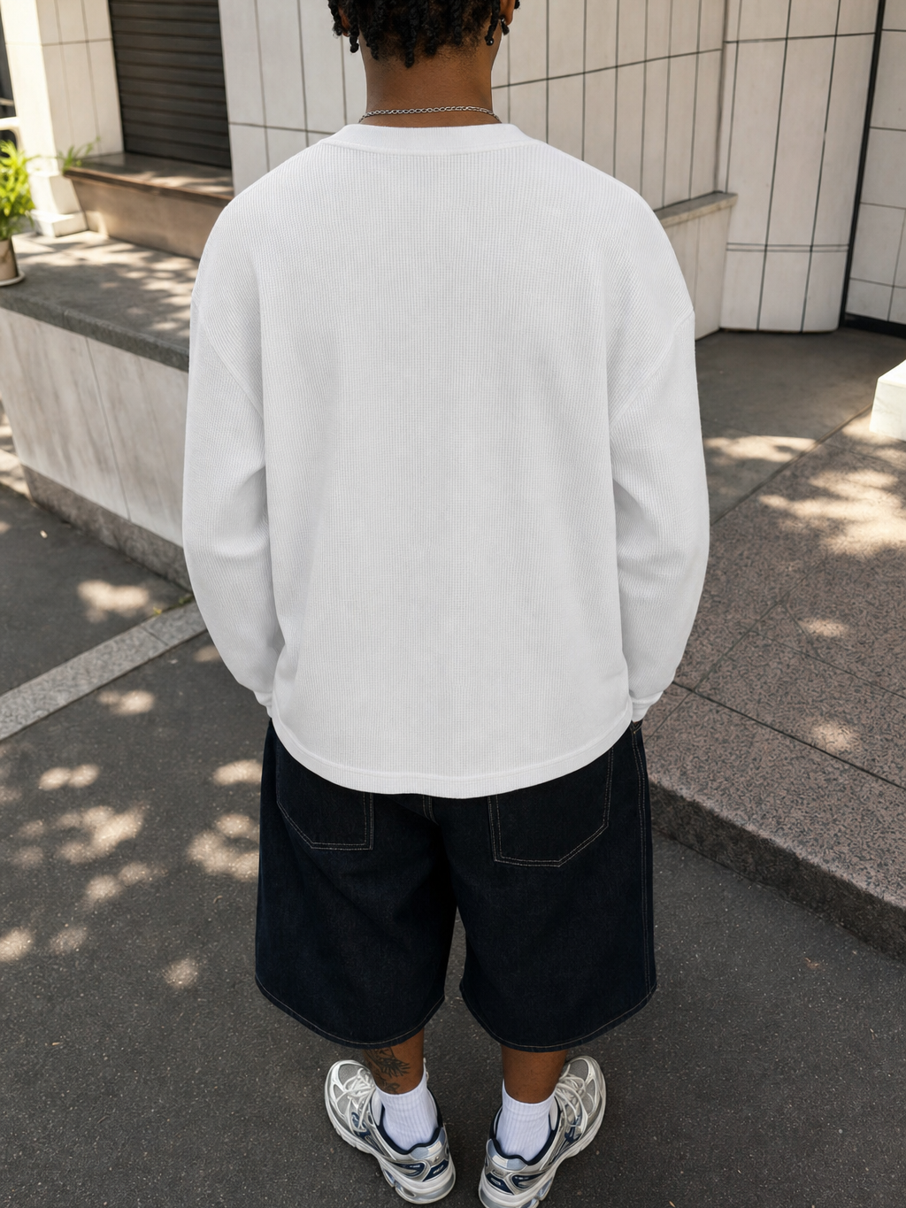 Reserve Waffle Henley T-Shirt - White