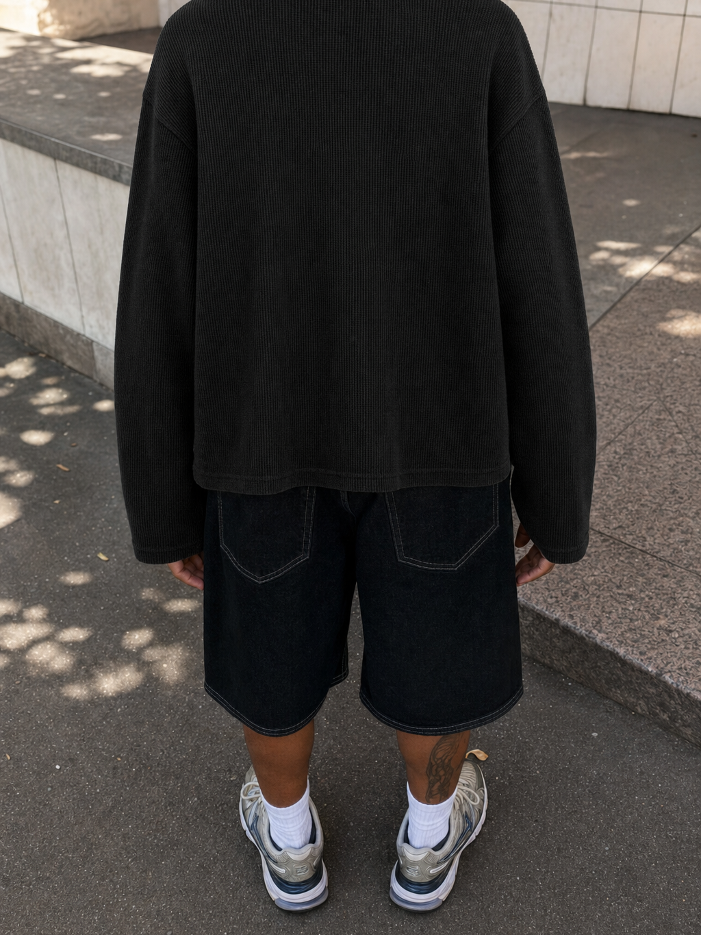 Reserve Waffle Henley T-Shirt - Obsidian Black