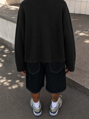 Reserve Waffle Henley - Obsidian Black – model back