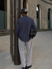 Valencrest Signature Stripe Shirt - Imperial Navy – model back