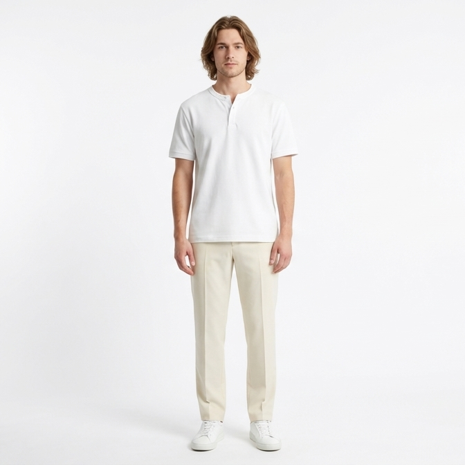 Rothmere Classic Henley T-Shirt - Cloud