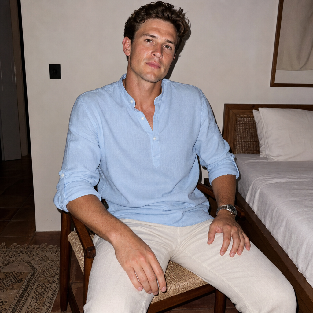 Sky blue linen