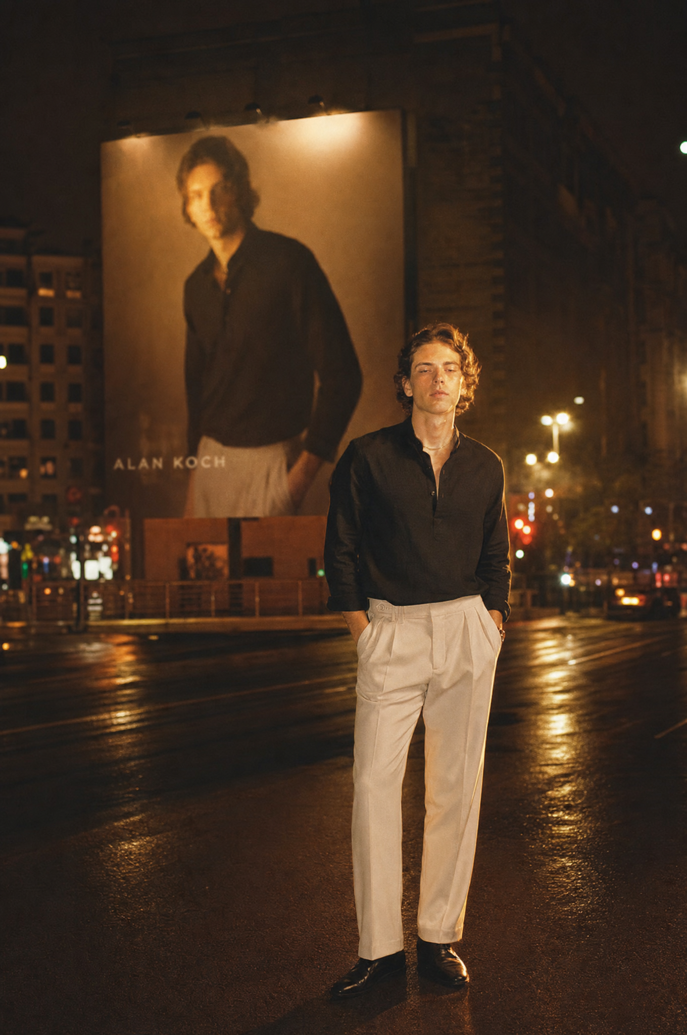 Alan Koch night billboard editorial